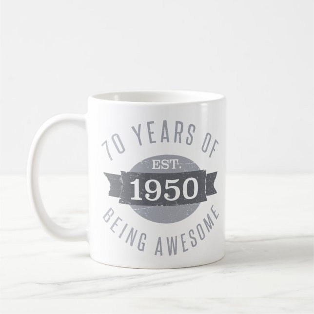 1950 70:e födelsedag Fantastisk För manar Kaffemugg (Vänster)
