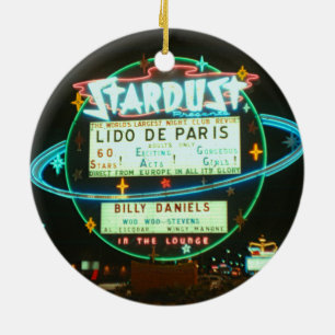 1950 års Las Vegas Stardust Casino Neon-skylt Julgransprydnad Keramik