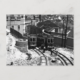 1950 års Lissabon-trams 723 och 728 Vykort