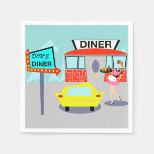 1950 års Middag engångsservetter Pappersservett