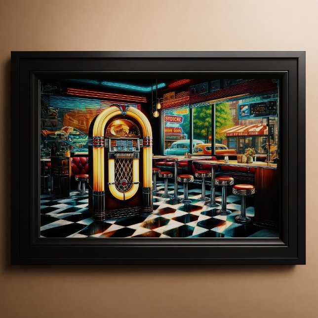 1950-års Middag med Jukebox Poster (Skapare uppladdad)