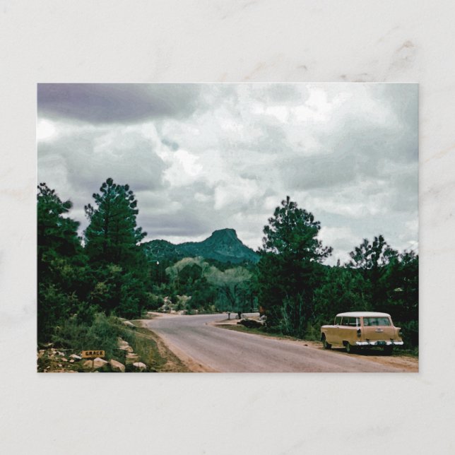 1950 års vattenfärgsfärg Art Prescott Arizona Thum Vykort (Framsida)