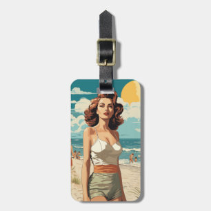 1950 Beach Girl Bagagebricka