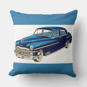 1950 blue DeSoto print Kudde