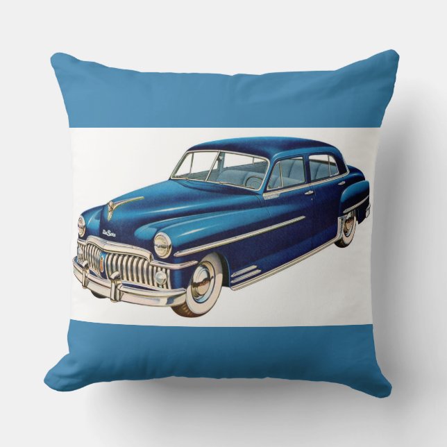 1950 blue DeSoto print Kudde (Framsida)