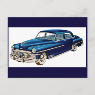 1950 Blue DeSoto Vykort