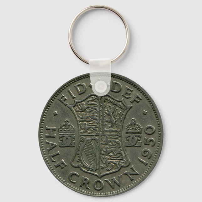 1950 Brittiska halvklotet Krona Nyckelring (Framsida)