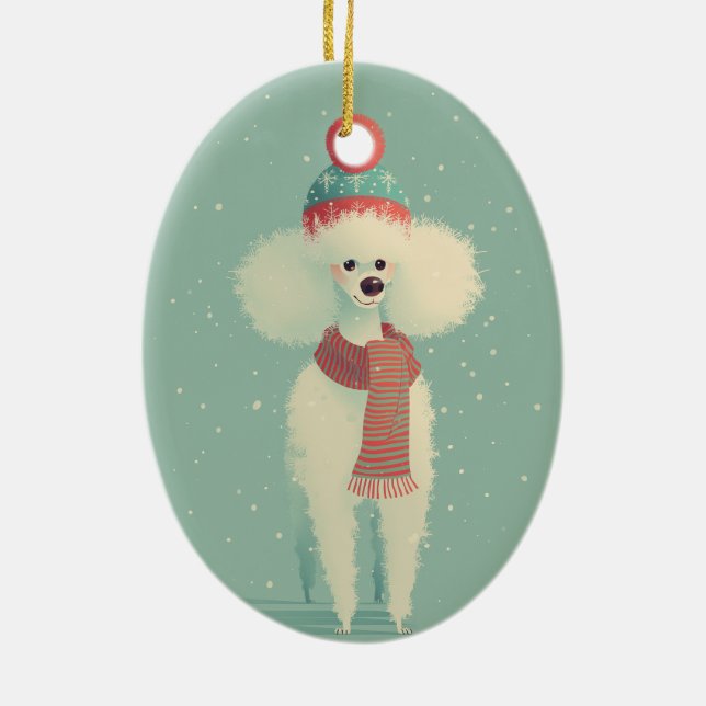 1950 Christmas Poodle Julgransprydnad Keramik (Baksidan)