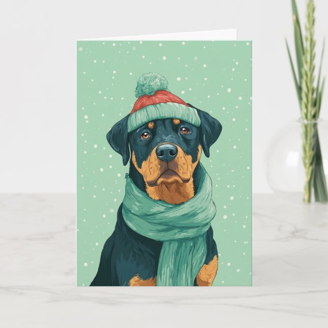 1950 Christmas Rottweiler Kort (Framsida)
