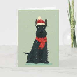 1950 Christmas Scottie Dog Kort