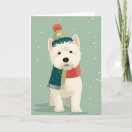 1950 Christmas Westie Kort