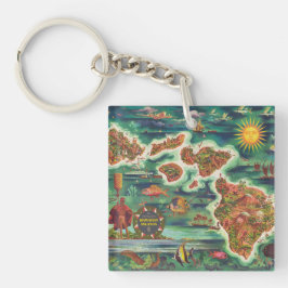 1950 Dole Karta of Hawaii Joseph Feher Oil Paint