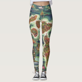 1950 Dole Karta of Hawaii Joseph Feher Oil Paint Leggings