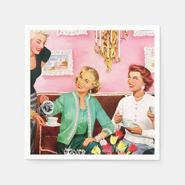 1950:e eftermiddagen Tea Pappersservett (Framsidan)