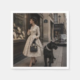 1950 Fönstershopping med en svart panter Pappersservett