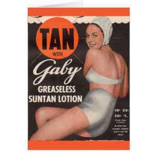 1950 Gaby solkräm annons OBS Kort