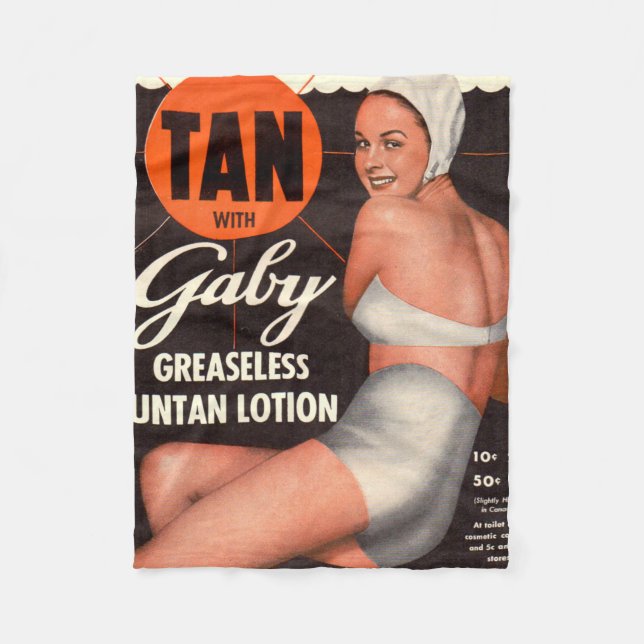 1950 Gaby Suntan Lotion ad Fleecefilt (Framsidan)