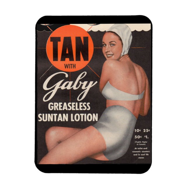 1950 Gaby Suntan Lotion ad Magnet (Vertikal)