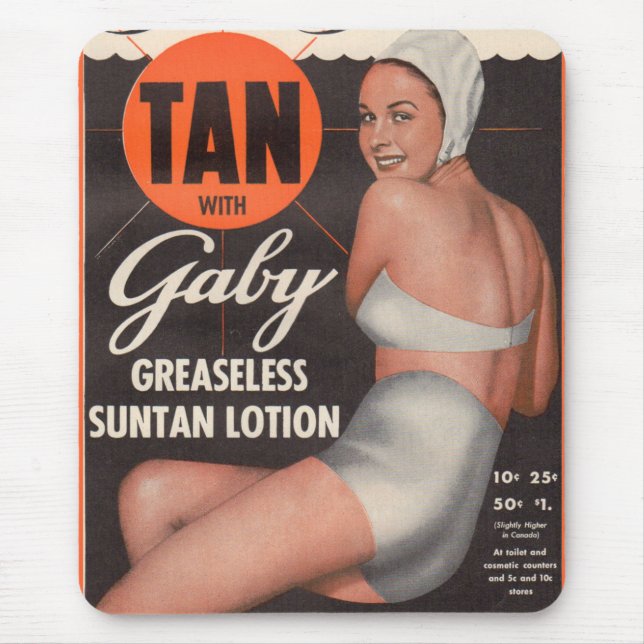 1950 Gaby Suntan Lotion ad Musmatta (Framsidan)