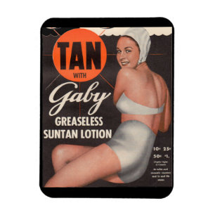 1950 Gaby Suntan Lotion och Magnet