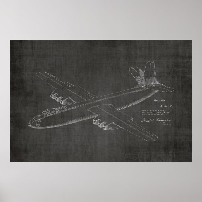 1950 Jet-flygplansutskrift för patent Art Teckning Poster (Framsidan)