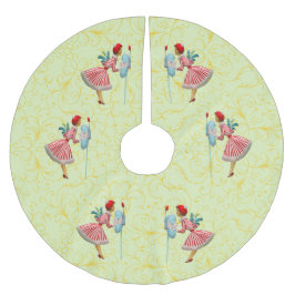 1950 Jul Vintage Dam Julgransmatta Borstad Polyester