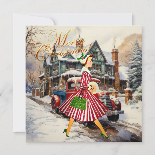 1950 Jul Vintage Dam Kort (Framsida)