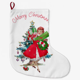 1950 Jul Vintage Dam Stor Julstrumpa