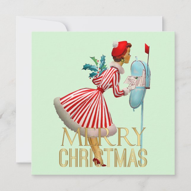 1950 Juldagen Vintagen Dam God jul (Framsida)