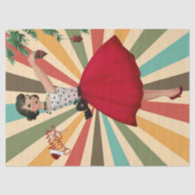 1950 Julkvinna med Retro-bakgrund