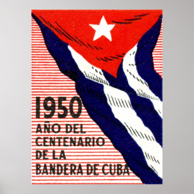 1950 Kubansk Flagga Poster (Framsidan)