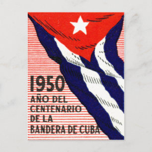 1950 Kubansk Flagga Poster Vykort