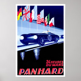 1950 Panhard Le Mans vintage tävla och Poster