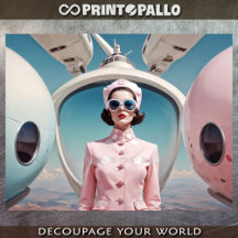 1950 retro futurism frigjord kvinna i rosa