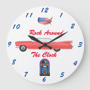 1950:s Cadillac Wall Clock Stor Klocka