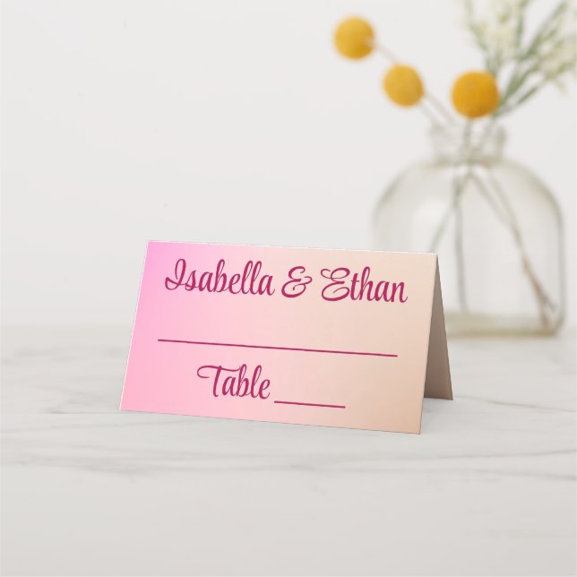 1950:s Malt Shop Färg Bröllop Placeringskort (Framsida)