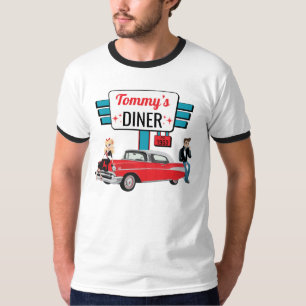 1950:s Middag Retro Car Födelsedagsfest Sock Skutt T Shirt