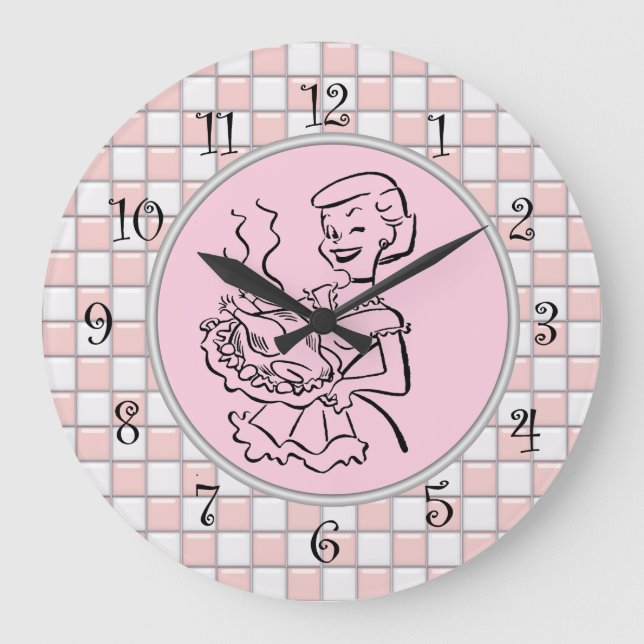 1950:s Retro Wall Clocks Stor Klocka (Framsida)