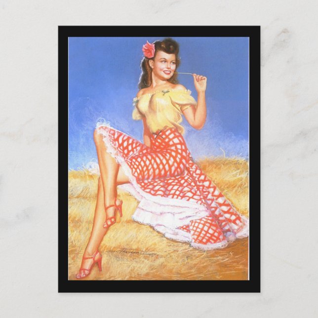1950-tal Pin-up Flickor Postkort Vykort (Framsida)