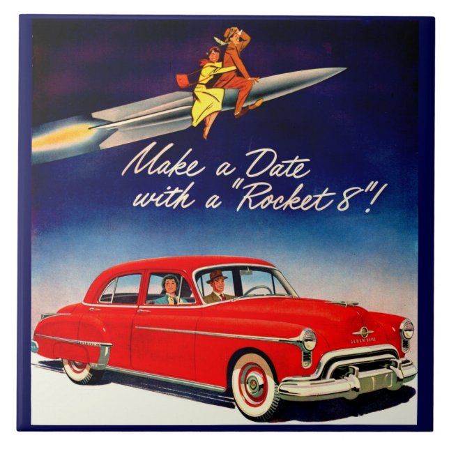 1950-talet Gör ett datum med Rocket 8 Kakelplatta (Framsidan)