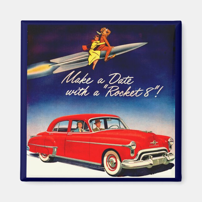 1950-talet Gör ett datum med Rocket 8 Magnet (Framsidan)