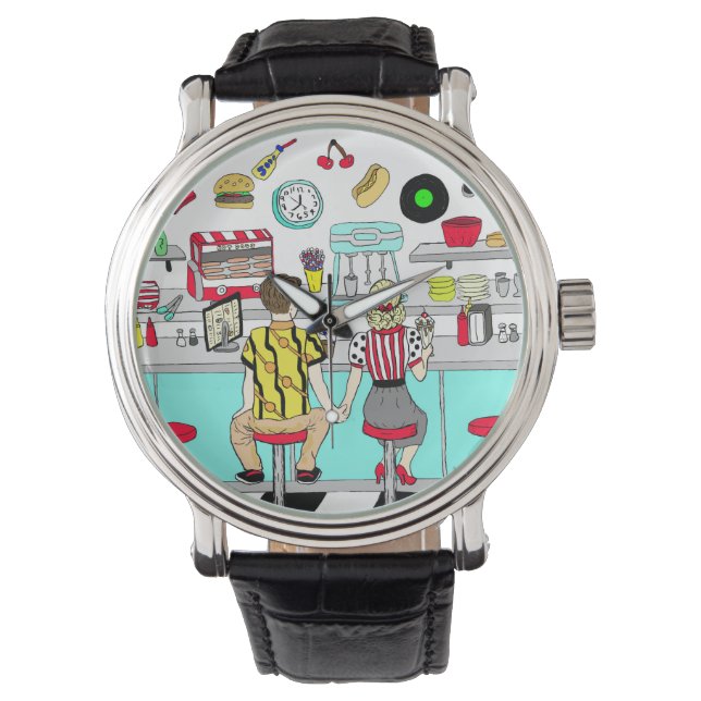 1950-talet: Kupelinnehav Händer på Middag Armbandsur (Framsida)