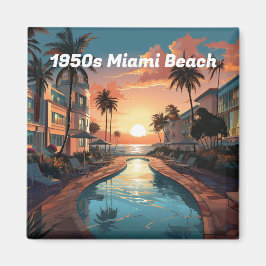 1950-talet: Miami Beach art deco-hotell vid solupp Magnet