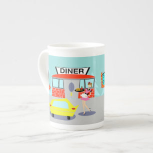 1950-talet Middag Bone China Mugg Benporslin Mugg