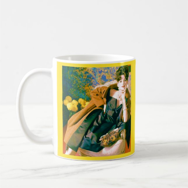 1950-talet mode porträtt kaffemugg (Vänster)