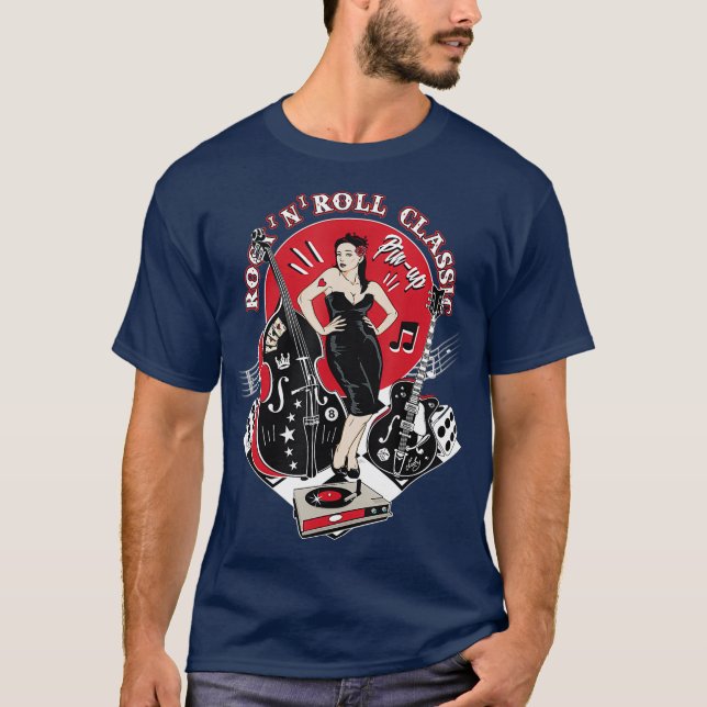 1950-talet Sock Skutt Rockabilly Pinup Clothing Ma T Shirt (Framsida)