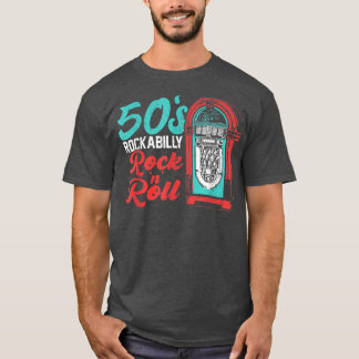 1950-talet Sten 'N' Roll Rock musik Rockabilly T Shirt