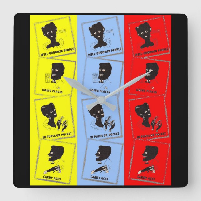 1950-talet tre ess för Ace-kombinationer Fyrkantig Klocka (Framsida)