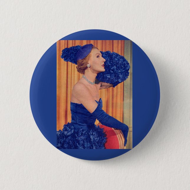 1950-talet vackert i blått knapp (Framsida)