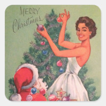 1950-talets årstidsjejsare som dekorerar Träd